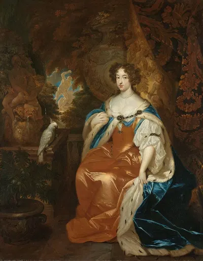 Портрет Марии Стюарт (1662-95), жены принца Вильгельма III by Каспар Нетшер, c. 1683 — digital art print download