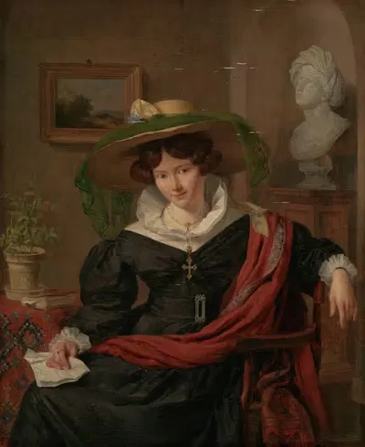 Портрет Каролины Фредерики Керст, жены Луи Ройера by Шарль ван Беверен, 1830 — digital art print download