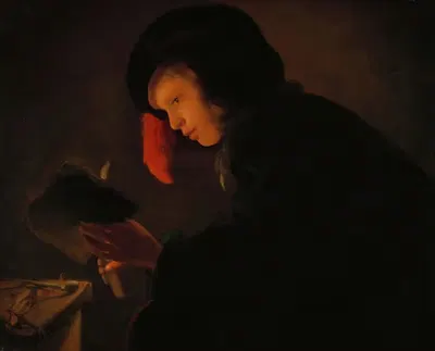 Молодой человек при свечах by Кристиан Янсз. Дюсарт, 1645 — digital art print download