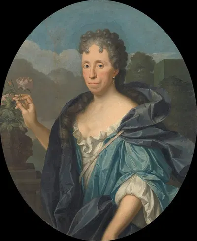 Portrait of Sabina Agneta d'Acquet, Wife of Arent van Buren by Krzysztof Lubieniecki, 1721 — digital art print download