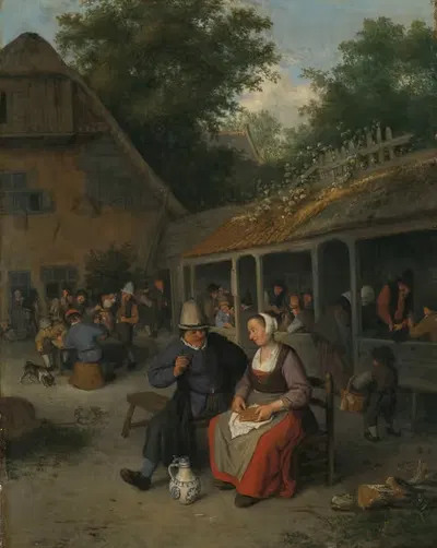 Country Inn by Cornelis Dusart, 1690 — digital art print download
