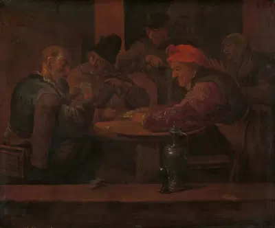 Men Playing Cards in a Tavern by Daniel Boone — digital art print download