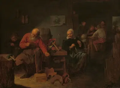 Интерьер сапожной мастерской by Давид Рикаерт III, c. 1650 — digital art print download