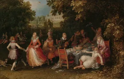 Садовая вечеринка by Давид Винкбунс, c. 1610 — digital art print download