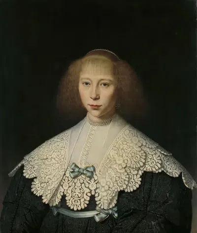 Агата Гелвинк (1617-38). Первая жена Фредерика Диркса Алевейна by Дирк Дирксз. ван Сантворт, 1637 - 1640 — digital art…