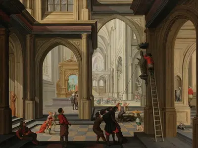 Иконоборчество в церкви by Дирк Ван Деллен, 1630 — digital art print download