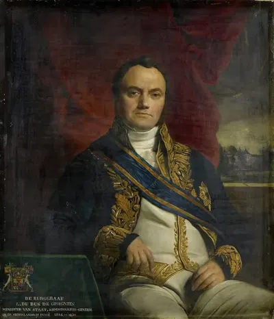 Portrait of Léonard Pierre Joseph, Viscount du Bus de Gisignies, Commissioner-General by François-Joseph Navez, 1836 —…