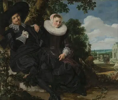 Portrait of a Couple, Probably Isaac Abrahamsz Massa and Beatrix van der Laen by Frans Hals, c. 1622 — digital art print…