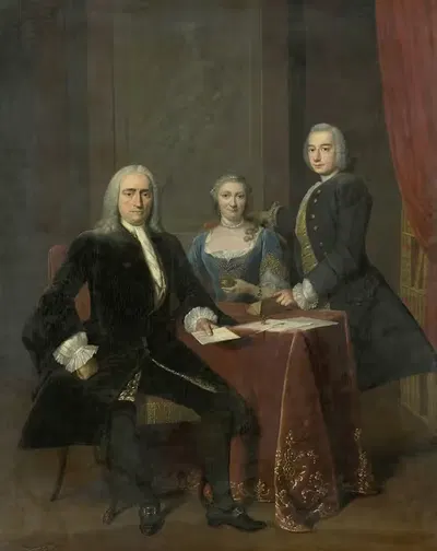 Семейная группа в интерьере by Франс ван дер Мейн, 1744 — digital art print download
