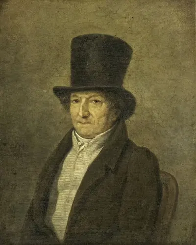 Portrait of Jean Bernard, Art Collector and Painter in Amsterdam by Gerrit Jan Michaëlis, 1828 — digital art print download