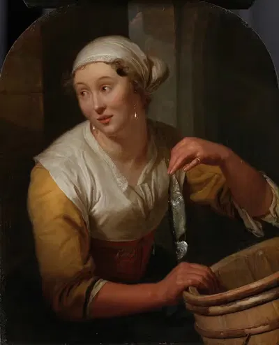 Женщина, продающая сельдь by Годфрид Шалкен, 1675 - 1680 — digital art print download