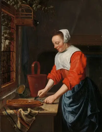 Служанка by Генрик Тен Оевер, 1631 - 1677 — digital art print download