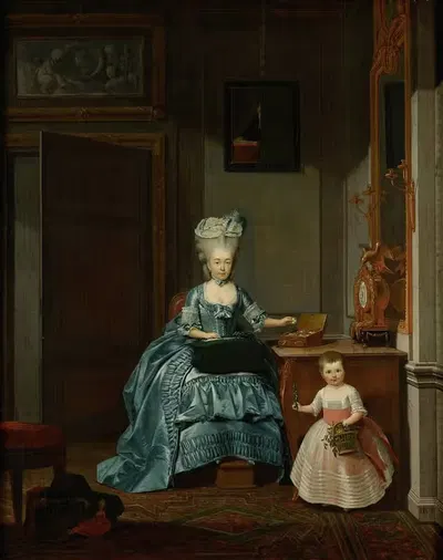Сусанна ван Коллен, урождённая Могге, и её дочь by Херманус Нуман, 1776 — digital art print download