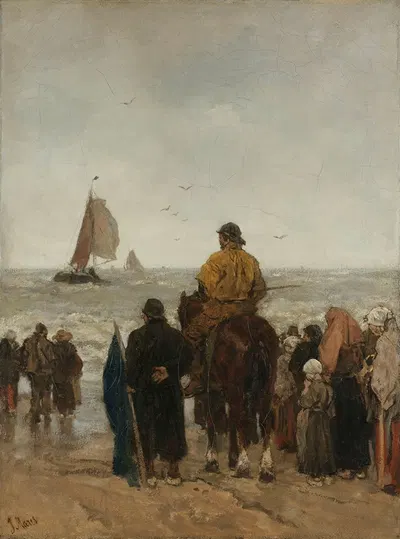 Arrival of the Boats by Jacob Maris, 1884 — digital art print download