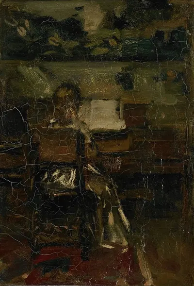Meisje aan de piano by Jacob Maris, c. 1889 — digital art print download