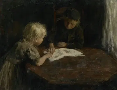 Дети с картинкой by Якоб Симон Хендрик Кевер, 1880 - 1910 — digital art print download