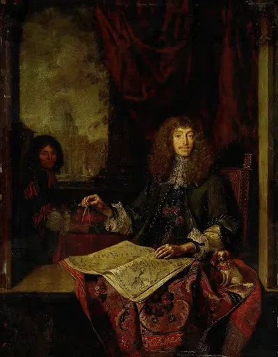 Портрет Карела Квина (1622-89), рыцаря Святого Гроба и исследователя Азии, родом из Амстердама by Якоб Туренвлит, 1669 —…