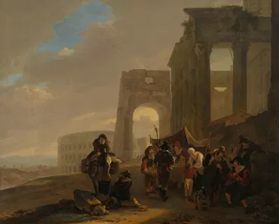 Street Scene with Roman Ruins by Jan Both — digital art print download