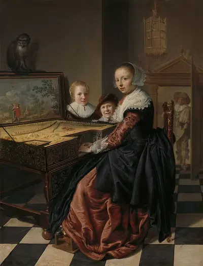 Женщина, играющая на виргиниале by Ян Мьенсе Моленар, c. 1637 — digital art print download