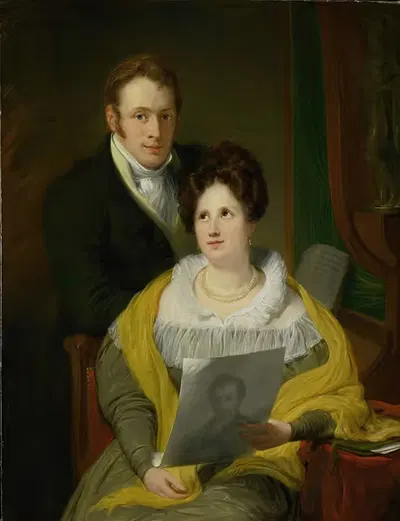 Портрет женщины и мужчины by Ян Виллем Пиненман, 1829 — digital art print download