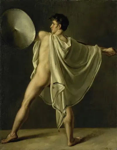 Воин с копьем и щитом by Иоанн Эхарий Каролус Альберти, 1808 — digital art print download