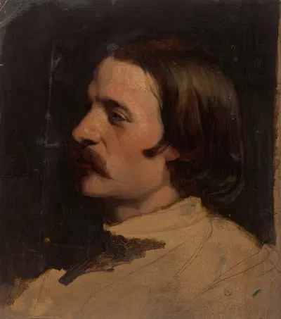 Этюд головы, повернутой налево by Иоганн Георг Шварце, 1824 - 1874 — digital art print download