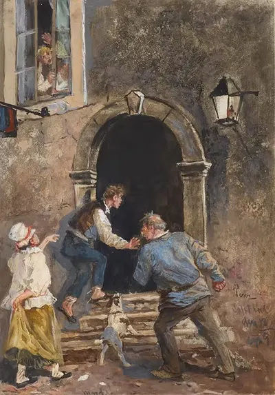 Убийство! by Иосиф Беррес Эдлер фон Перес, 1898 — digital art print download