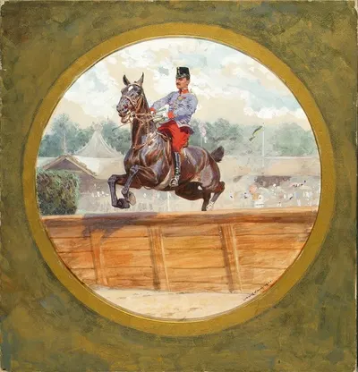 Офицерские барьеры в Фройденау в Вене by Людвиг Кох, 1901 — digital art print download