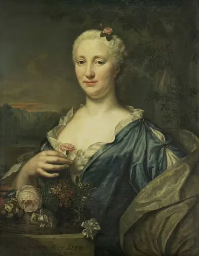 Portrait of Agnes Margaretha Albinus, Wife of Coenraad van Heemskerck by Mattheus Verheyden, 1750 — digital art print…