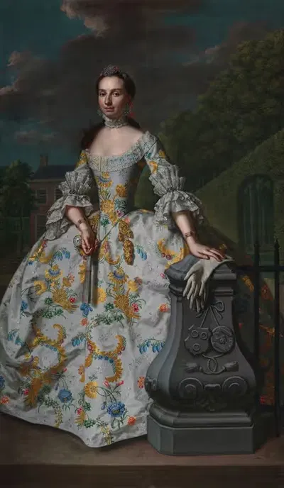 Portrait of Charlotte Beatrix Strick van Linschoten by Mattheus Verheyden, c. 1755 — digital art print download