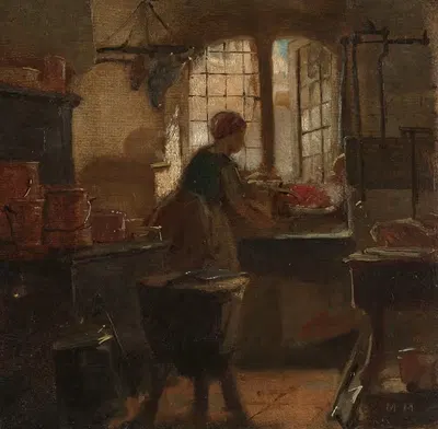 Kitchen by Matthijs Maris, 1859 — digital art print download