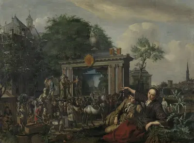 Театральное представление на открытом воздухе by Маттиас Найвю, 1670 - 1698 — digital art print download