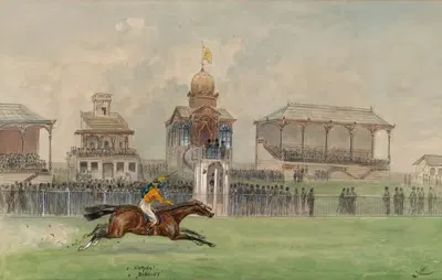 Конные гонки в Фрейденау в Вене 1884 by Мориц Ледели, 1884 — digital art print download