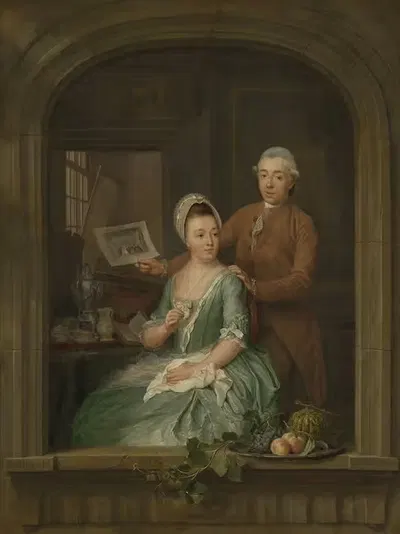 Портрет Роберта Муйса и его жены Марии Ноземан by Николаес Муйс, 1778 — digital art print download
