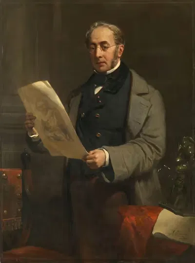 Portrait of Jacob de Vos Jacobszoon (1803-1878). Amsterdam Art Collector and Owner of the Historical Gallery De Vos by…