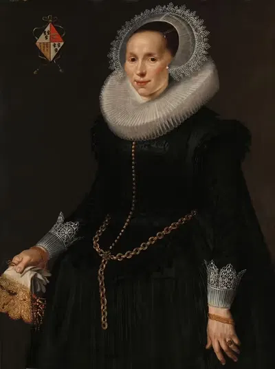 Portrait of Johanna le Maire (c. 1601-60) by Nicolaes Eliasz. Pickenoy — digital art print download