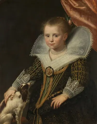 Портрет девушки, известной как «Маленькая принцесса by Паулюс Морелсе, c. 1623 — digital art print download