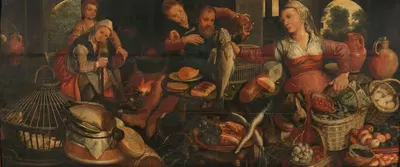 Сцена на кухне by Питер Аертсен, 1560 - 1565 — digital art print download