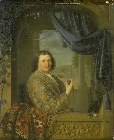 Портрет мужчины с часами by Питер Корнелис ван Слингеландт, 1688 — digital art print download