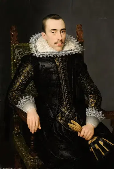 Portrait of a Man, possibly Walterus Fourmenois (1596-1653) by Salomon Mesdach, 1596-1653 — digital art print download