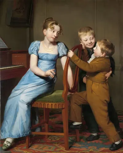 Прерывание практики игры на пиано by Виллем Бартел ван дер Кой, 1813 — digital art print download