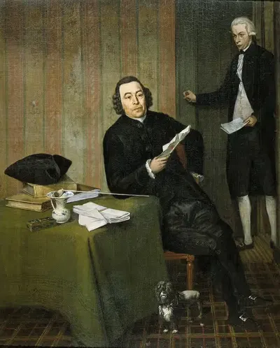 Wernerus Köhne (1725-88), Notary of Haarlem, with his Clerk Jan Bosch by Wybrand Hendriks, 1787 — digital art print download