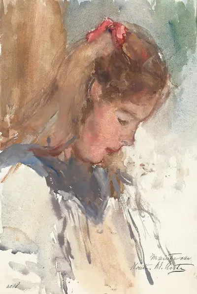 Портрет девушки Маритье ван Хоутен by Барбара Элизабет ван Хаутен, 1872 - 1950 — digital art print download