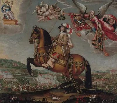 Portrait équestre d'Alberte Barbe d'Ernécourt, dame de Saint-Balmont (1607-1660) by Claude Déruet, 1607-1660 — digital art…