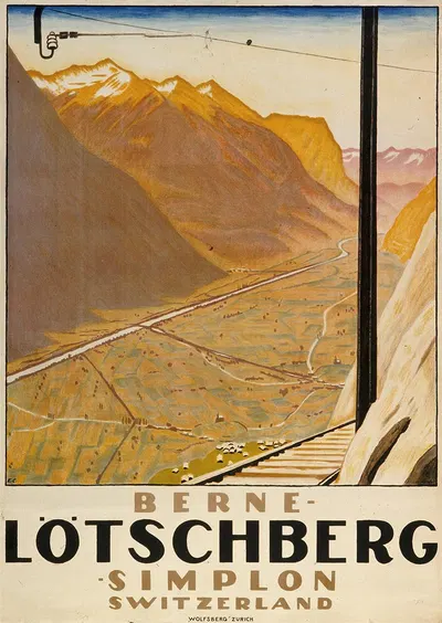 Berne – Lötschberg – Simplon. Switzerland by Эмиль Кардина, 1921 — digital art print download