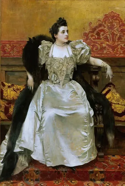 Портрет мадам Гастон Менье by Франсуа Фламен, 1892 — digital art print download