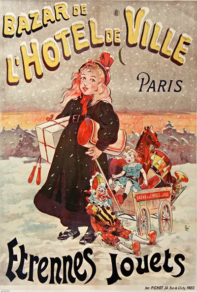 Bazar de l'Hôtel de ville by Эжен Оже — digital art print download