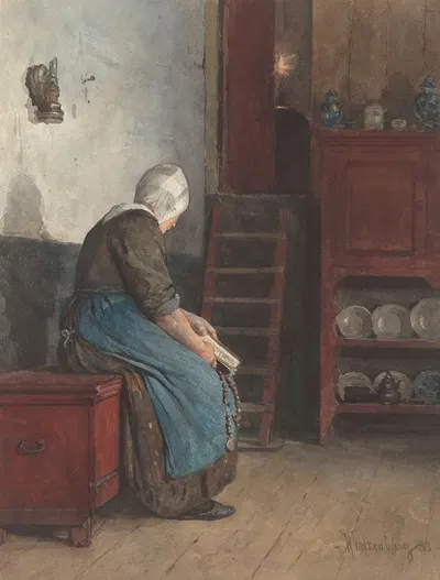 Печальная вдова by Хендрик Валькенбург, 1883 — digital art print download