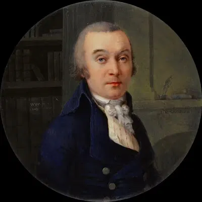 Portrait d'homme dans une bibliothèque by Henri Lévêque, 1800 - 1810 — digital art print download