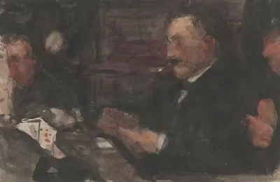 Kaartende heren in café by Isaac Israëls, 1875 - 1934 — digital art print download